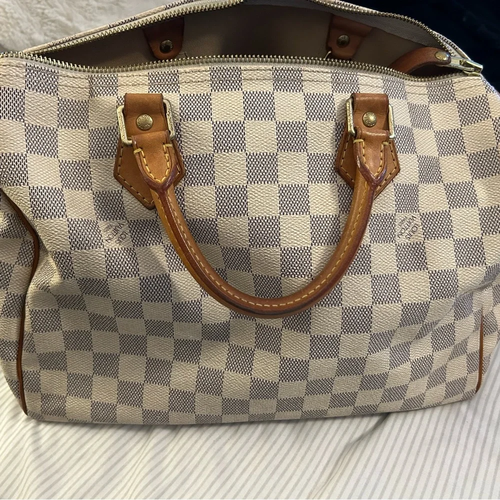 Louis Vuitton speedy. Grey and white checked. - Picture 1 of 5